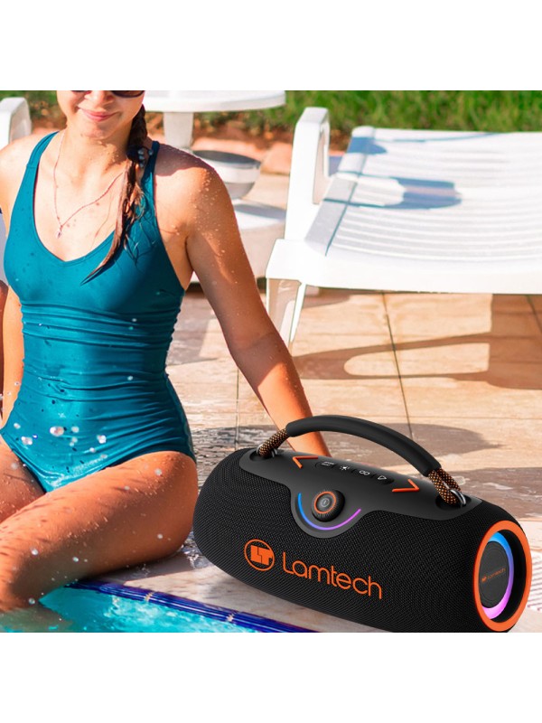  Lamtech Ηχείο Bluetooth 80W με Ραδιόφωνο και Διάρκεια Μπαταρίας έως 8 ώρες Black Orange LAM980947 
