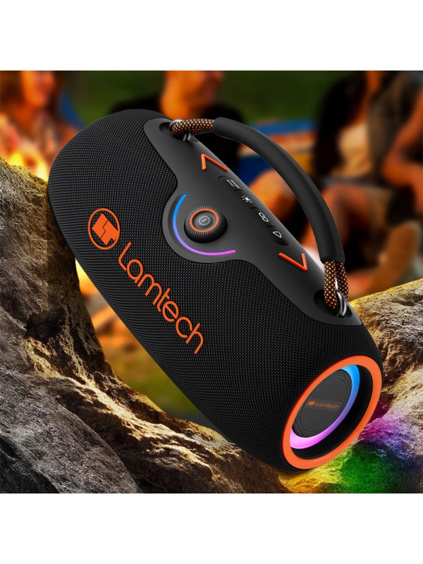  Lamtech Ηχείο Bluetooth 80W με Ραδιόφωνο και Διάρκεια Μπαταρίας έως 8 ώρες Black Orange LAM980947 