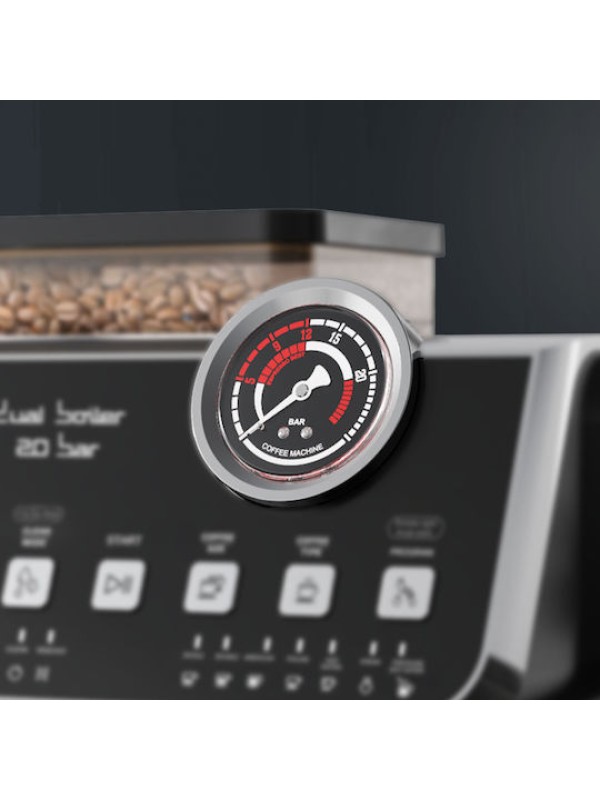 Rohnson Αυτόματη Μηχανή Espresso 2800W Πίεσης 20bar με Μύλο Άλεσης Ασημί R-98200 Rohnson Αυτόματη Μηχανή Espresso 2800W Πίεσης 20bar με Μύλο Άλεσης Ασημί R-98200