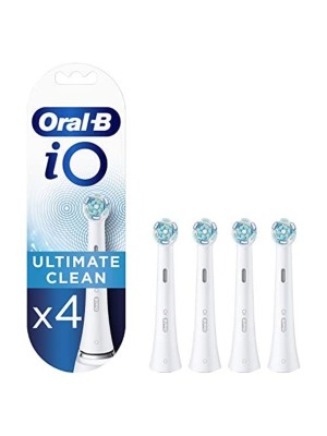 Oral-B iO Ultimate Clean Ανταλλακτικές Κεφαλές για Ηλεκτρική Οδοντόβουρτσα 4τμχ ΛΕΥΚΟ