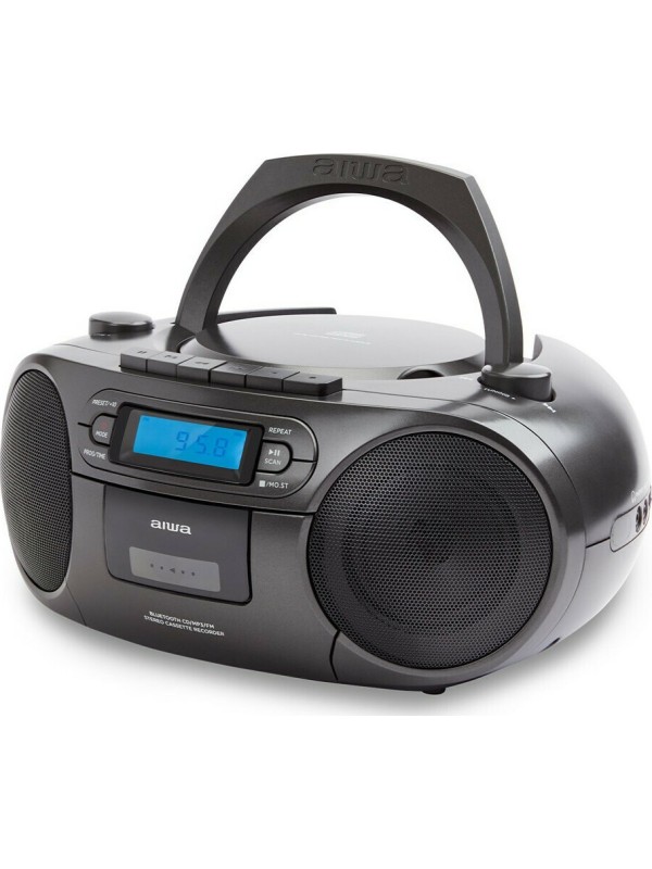  Aiwa Φορητό Ηχοσύστημα BBTC-550 με Bluetooth / CD / MP3 / USB / Κασετόφωνο / Ραδιόφωνο σε Μαύρο Χρώμα 