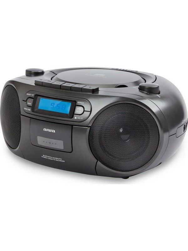  Aiwa Φορητό Ηχοσύστημα BBTC-550 με Bluetooth / CD / MP3 / USB / Κασετόφωνο / Ραδιόφωνο σε Μαύρο Χρώμα 