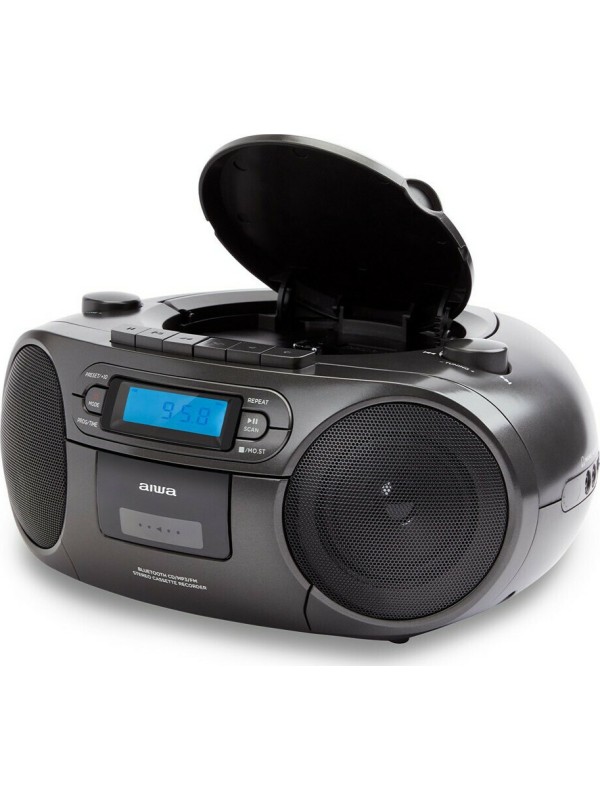  Aiwa Φορητό Ηχοσύστημα BBTC-550 με Bluetooth / CD / MP3 / USB / Κασετόφωνο / Ραδιόφωνο σε Μαύρο Χρώμα 