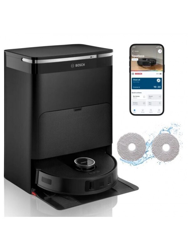 Bosch BCRDW3B Σκούπα Ρομπότ για Σκούπισμα & Σφουγγάρισμα με Wi-Fi Μαύρη