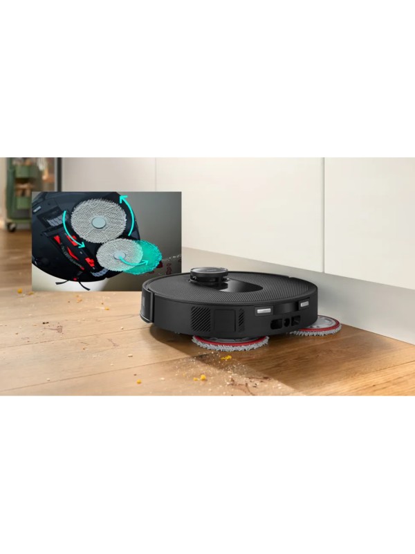 Bosch BCRDW3B Σκούπα Ρομπότ για Σκούπισμα & Σφουγγάρισμα με Wi-Fi Μαύρη