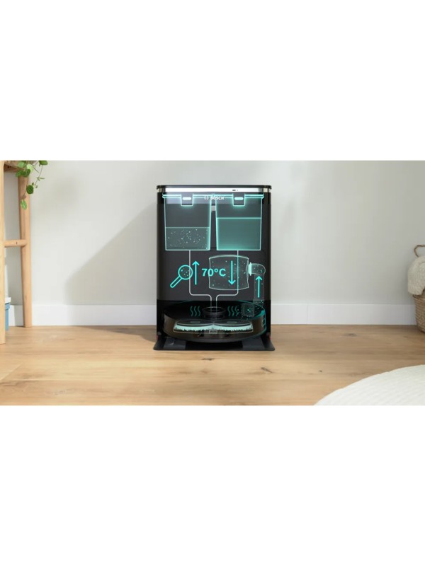 Bosch BCRDW3B Σκούπα Ρομπότ για Σκούπισμα & Σφουγγάρισμα με Wi-Fi Μαύρη