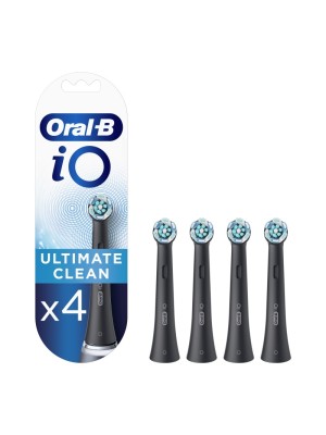 Oral-B iO Ultimate Clean Mαύρες Ανταλλακτικές Κεφαλές Ηλεκτρικής Οδοντόβουρτσας, 4 τμχ