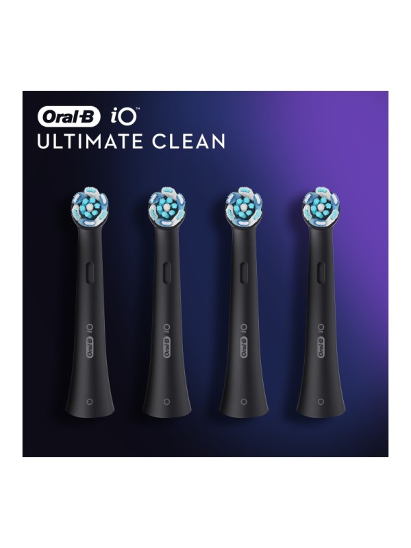 Oral-B iO Ultimate Clean Mαύρες Ανταλλακτικές Κεφαλές Ηλεκτρικής Οδοντόβουρτσας, 4 τμχ