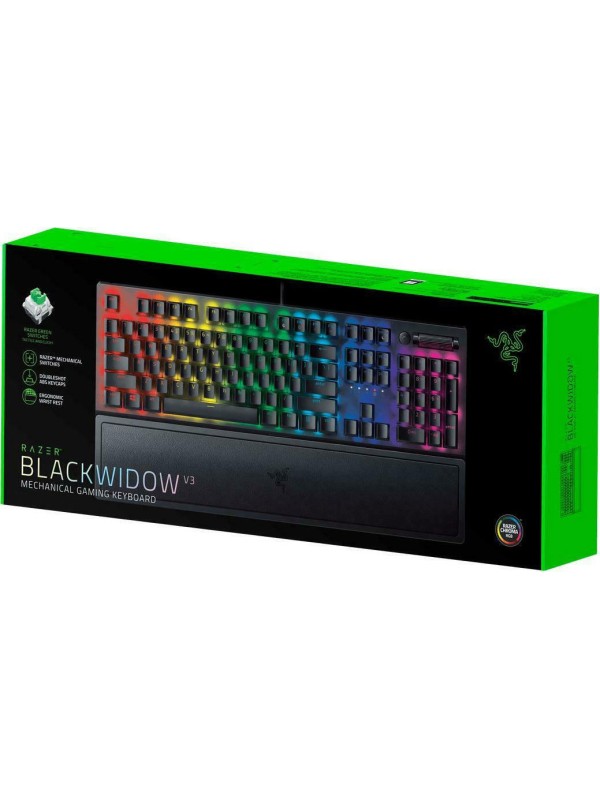 Razer BlackWidow V3 Gaming Μηχανικό Πληκτρολόγιο με Razer Green διακόπτες και RGB φωτισμό (Ελληνικό) Razer BlackWidow V3 Gaming Μηχανικό Πληκτρολόγιο με Razer Green διακόπτες και RGB φωτισμό (Ελληνικό)