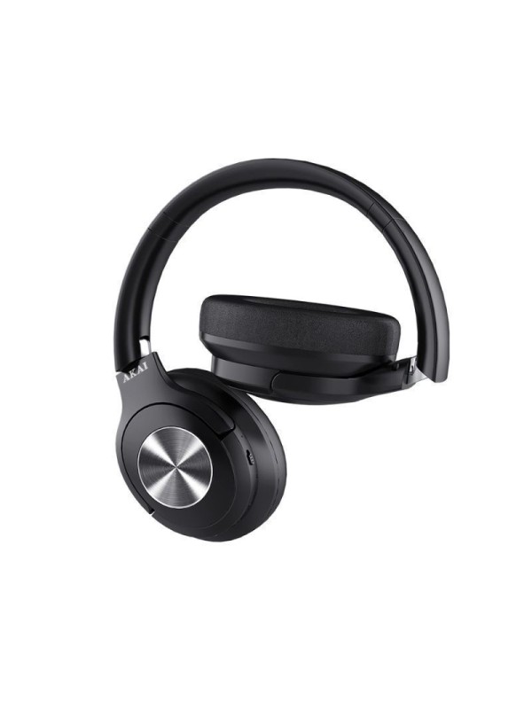 Akai BTH-P100 Ασύρματα / Ενσύρματα Over Ear Ακουστικά με 22 ώρες Λειτουργίας Μαύρα 
