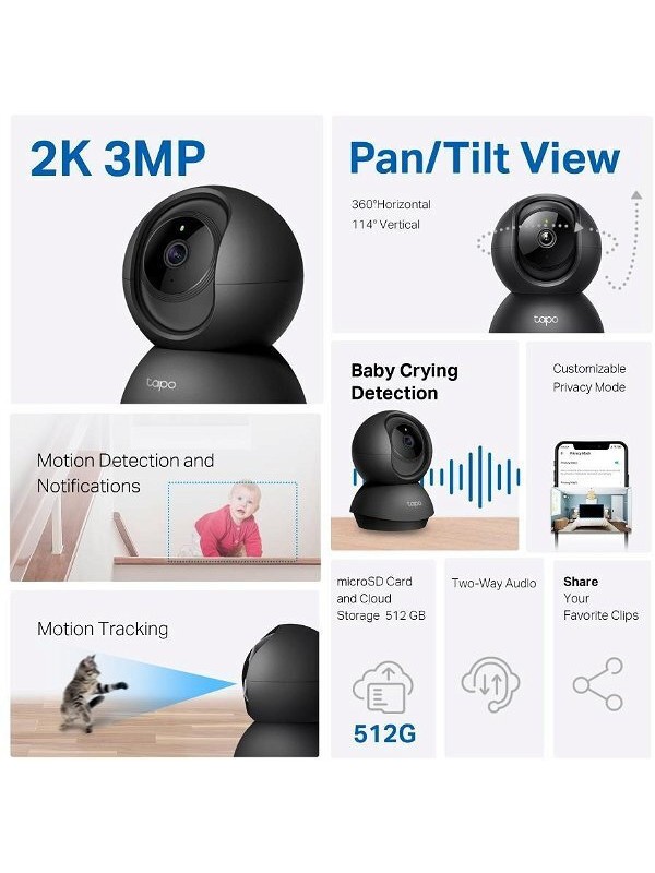  TP-LINK Tapo C211 v1 IP Κάμερα Παρακολούθησης Wi-Fi Full HD+ 3MP με Αμφίδρομη Επικοινωνία και Φακό 2.4mm 