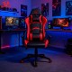 Redragon C326BR Καρέκλα Gaming Δερματίνης με Ρυθμιζόμενα Μπράτσα Κόκκινη Μαύρη 28.16.0011