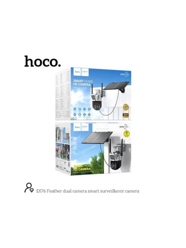 Hoco DI76 IP Dual Κάμερα Παρακολούθησης 4G Full HD 1080p Αδιάβροχη Μπαταρίας με Αμφίδρομη Επικοινωνία και Φακό 3.6mm 