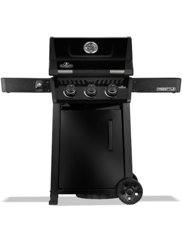  Napoleon Freestyle F 365 DPK-1-GR DPK BLACK  Ψησταριά Υγραερίου Μαντεμένιας Σχάρας 51x45εκ. με 3 Εστίες 12kW 