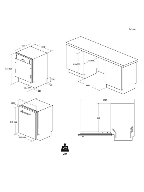 Candy CI3C6F1A1 Πλήρως Εντοιχιζόμενο Πλυντήριο Πιάτων με Wi-Fi για 13 Σερβίτσια Π59.7xY81.8εκ.