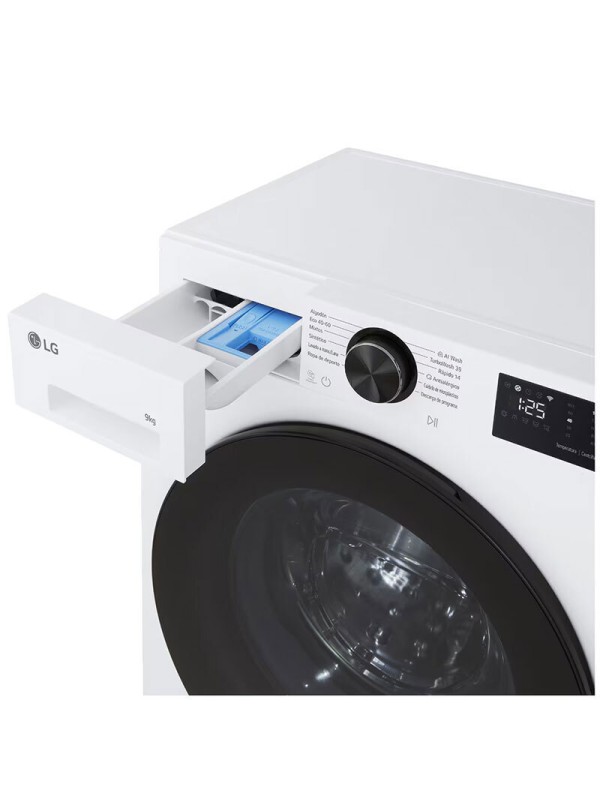  LG Πλυντήριο Ρούχων 9kg με Τεχνολογία Ατμού 1200 Στροφών AI DD F2X50S9TLB 