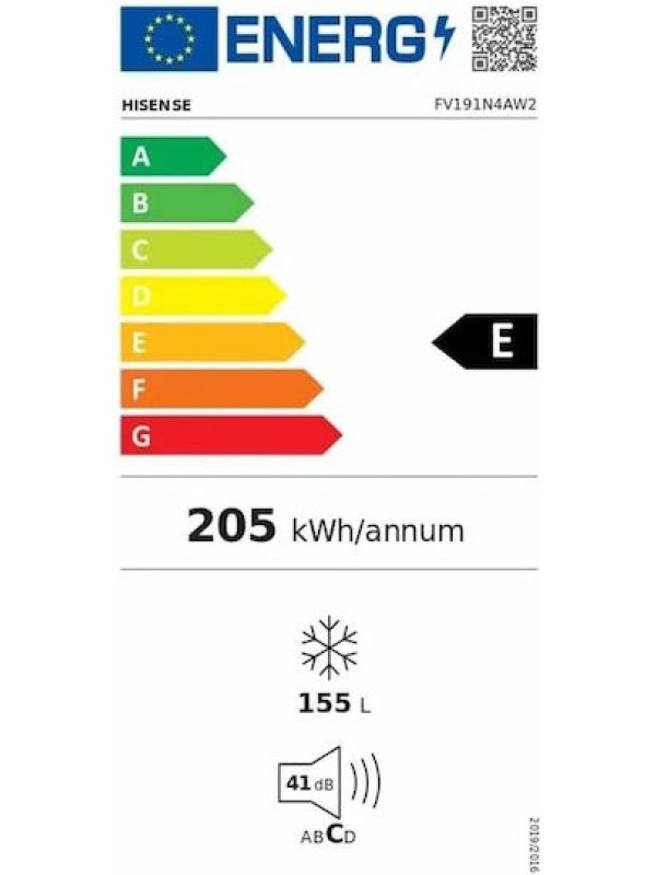 Hisense Όρθιος Καταψύκτης 155lt NoFrost Κωδικός: FV191N4AW2 Hisense Όρθιος Καταψύκτης 155lt NoFrost Κωδικός: FV191N4AW2
