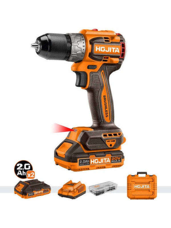  Hojita HJCDPB62 Κρουστικό Δραπανοκατσάβιδο Μπαταρίας Brushless 20V 2x2Ah 