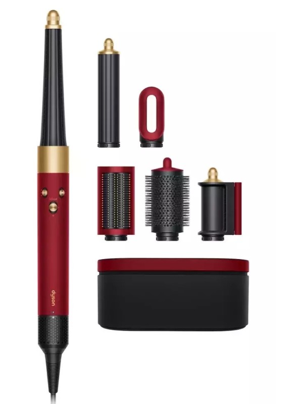 Dyson HS08 Airwrap i.d. Straight + Wavy Ηλεκτρική Βούρτσα με Αέρα για Ίσιωμα και Μπούκλες 1300W Red Velvet/Gold 