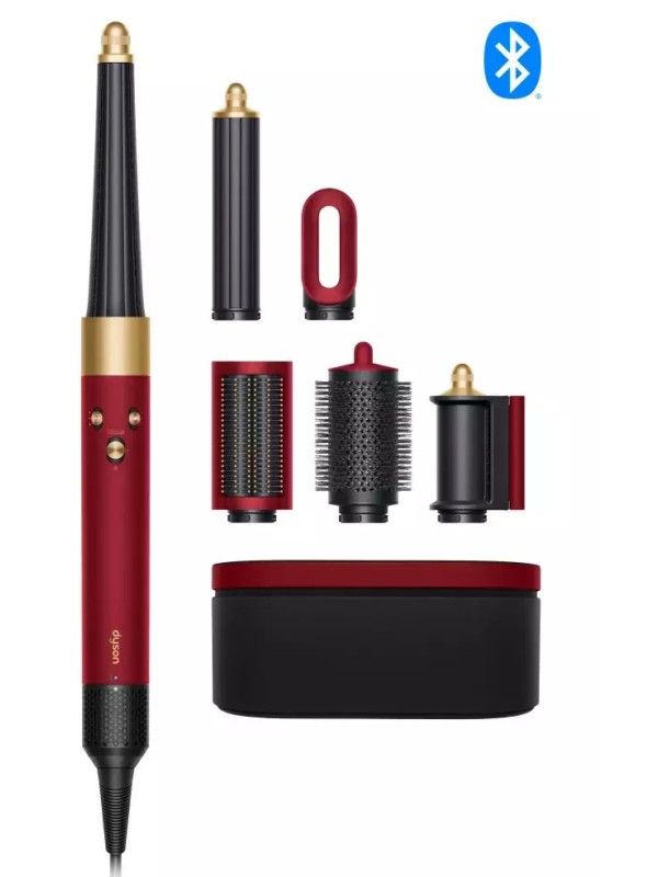 Dyson HS08 Airwrap i.d. Straight + Wavy Ηλεκτρική Βούρτσα με Αέρα για Ίσιωμα και Μπούκλες 1300W Red Velvet/Gold 