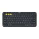 Logitech Pebble Keys 2 K380s Ασύρματο Bluetooth Πληκτρολόγιο International English Γκρι