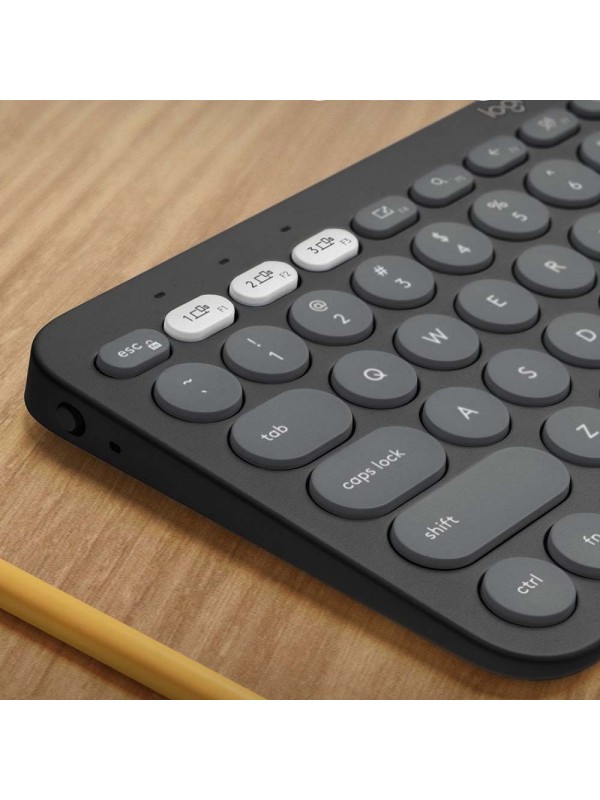 Logitech Pebble Keys 2 K380s Ασύρματο Bluetooth Πληκτρολόγιο International English Γκρι