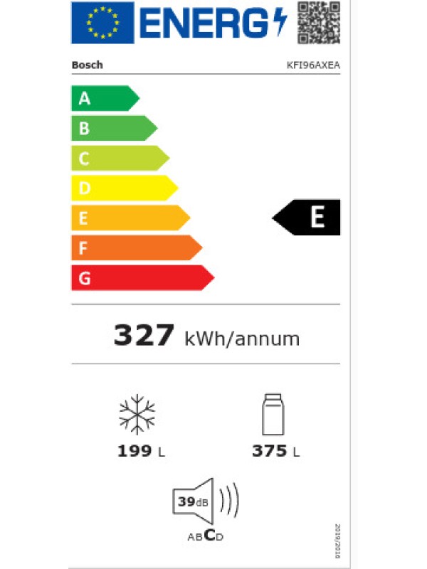 Bosch Ψυγείο Ντουλάπα 574lt Total NoFrost Υ183xΠ90.5xΒ73.1εκ. Inox KFI96AXEA