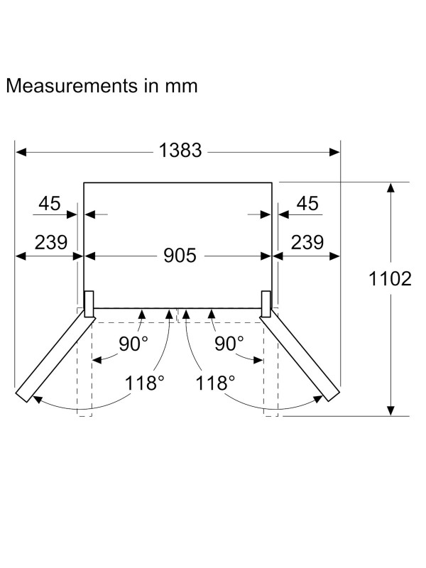 Bosch Ψυγείο Ντουλάπα 574lt Total NoFrost Υ183xΠ90.5xΒ73.1εκ. Inox KFI96AXEA