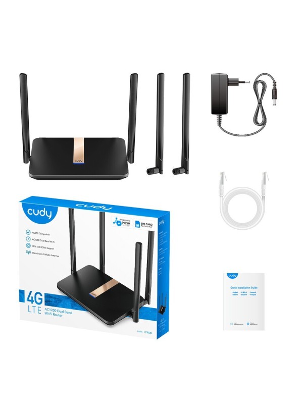  Cudy LT500D v2 Ασύρματο 4G Router Wi‑Fi 5 με 4 Θύρες 