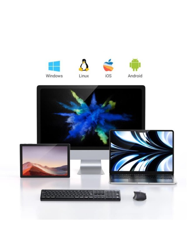 Ugreen MK006 Ασύρματο Σετ Πληκτρολόγιο & Ποντίκι Αγγλικό US