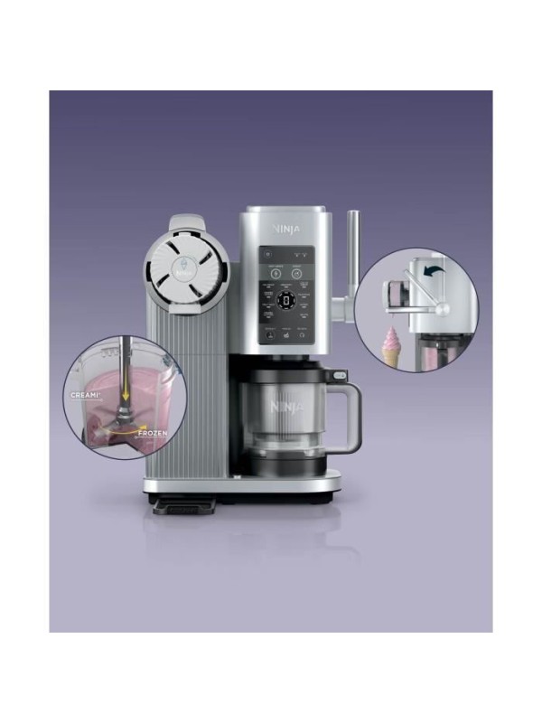 Ninja CREAMi Scoop & Swirl Παγωτομηχανή 2x480ml Ασημί 