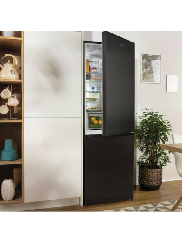 Gorenje Ψυγειοκαταψύκτης 336lt Total NoFrost Υ200.4xΠ59.5xΒ59εκ. Μαύρος NRK620EABG4 