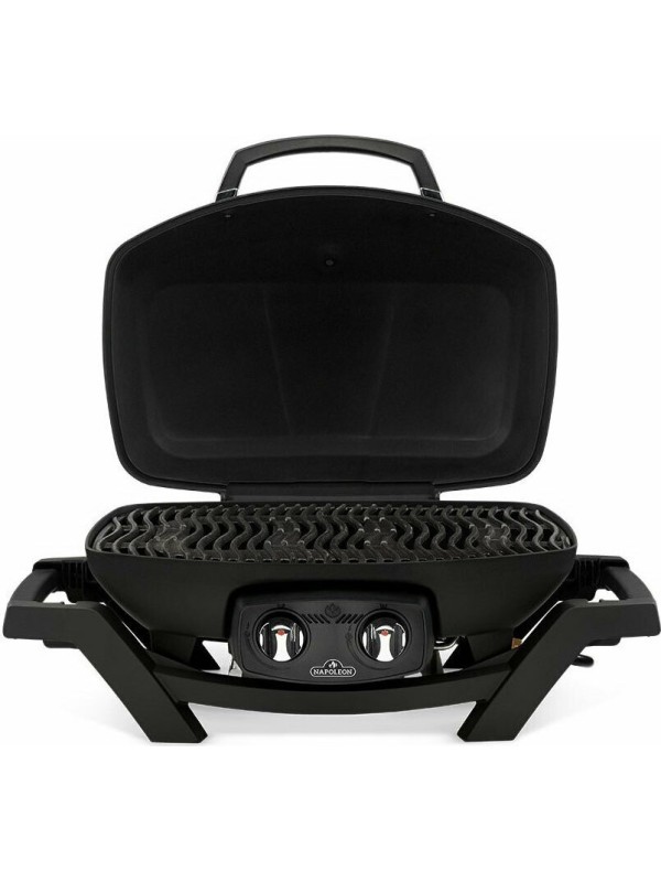  Napoleon TravelQ PRO 285-BK-GR  Φορητή Ψησταριά Υγραερίου Μαντεμένιας Σχάρας 54x37εκ. με 2 Εστίες 4.1kW 