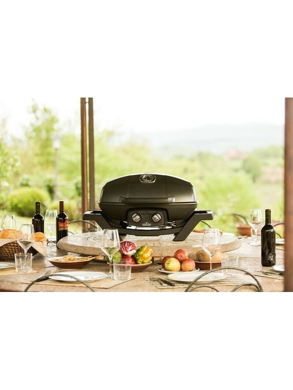  Napoleon TravelQ PRO 285-BK-GR  Φορητή Ψησταριά Υγραερίου Μαντεμένιας Σχάρας 54x37εκ. με 2 Εστίες 4.1kW 