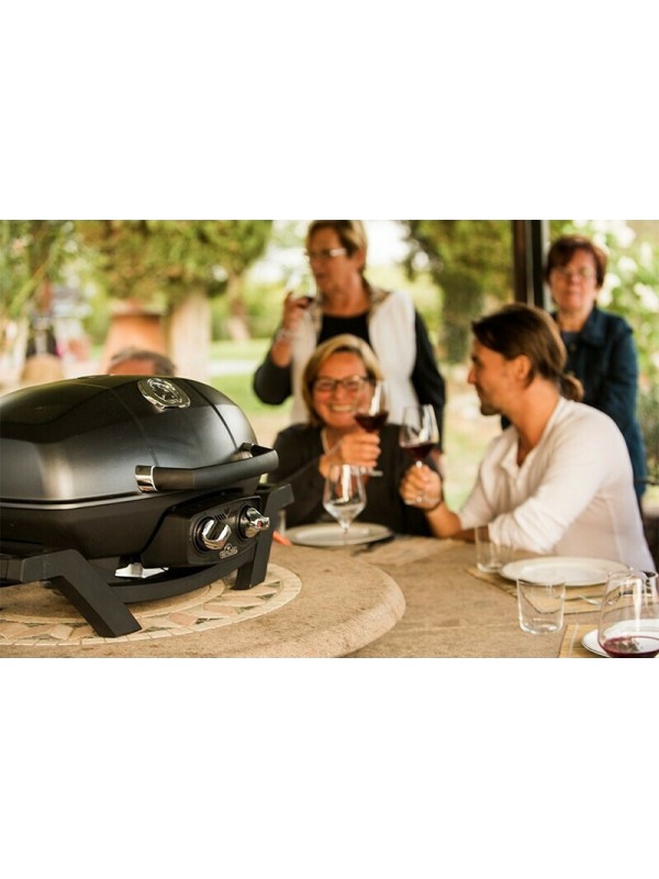  Napoleon TravelQ PRO 285-BK-GR  Φορητή Ψησταριά Υγραερίου Μαντεμένιας Σχάρας 54x37εκ. με 2 Εστίες 4.1kW 