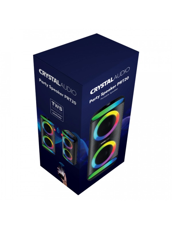 Crystal Audio Ηχείο PRT-20 PARTY TWS BLUETOOTH Μαύρο 