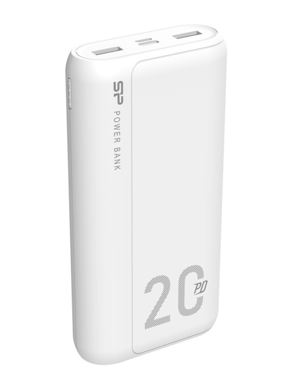 Silicon Power QS15 Power Bank 20000mAh 18W με 2 Θύρες USB-A και Θύρα USB-C Power Delivery / Quick Charge 3.0 Λευκό