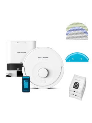Rowenta S90+ Σκούπα Ρομπότ για Σκούπισμα & Σφουγγάρισμα με Χαρτογράφηση και Wi-Fi Λευκή