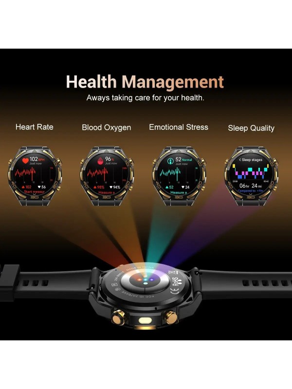 BlackView W90 Pro Aluminium Smartwatch με Παλμογράφο (Μαύρο)