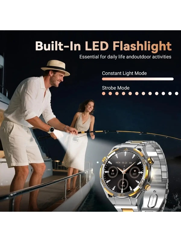 BlackView W90 Pro Aluminium Smartwatch με Παλμογράφο (Ασημί)