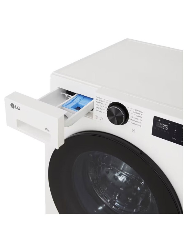  LG Πλυντήριο Ρούχων 11kg με Τεχνολογία Ατμού 1400 Στροφών ThinQ F4X5011TWB 