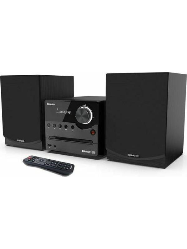 Sharp Ηχοσύστημα 2.0 XLB512 XLB512BK 45W με CD / Digital Media Player και Bluetooth Μαύρο 