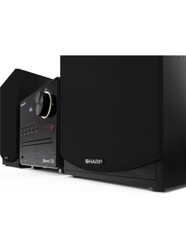 Sharp Ηχοσύστημα 2.0 XLB512 XLB512BK 45W με CD / Digital Media Player και Bluetooth Μαύρο 