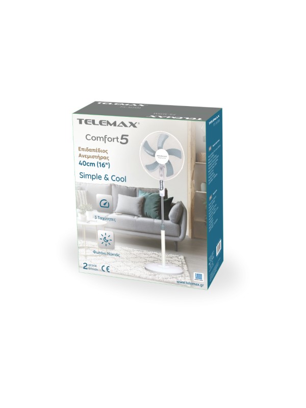 Ανεμιστήρας Επιδαπέδιος Telemax Comfort5 FS-1615M 30-1615 Ανεμιστήρας Επιδαπέδιος Telemax Comfort5 FS-1615M 30-1615