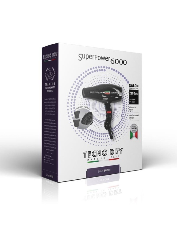 Tecno Dry Επαγγελματικό Πιστολάκι Μαλλιών SUPERPOWER 6000 2500W Tecno Dry Επαγγελματικό Πιστολάκι Μαλλιών SUPERPOWER 6000 2500W