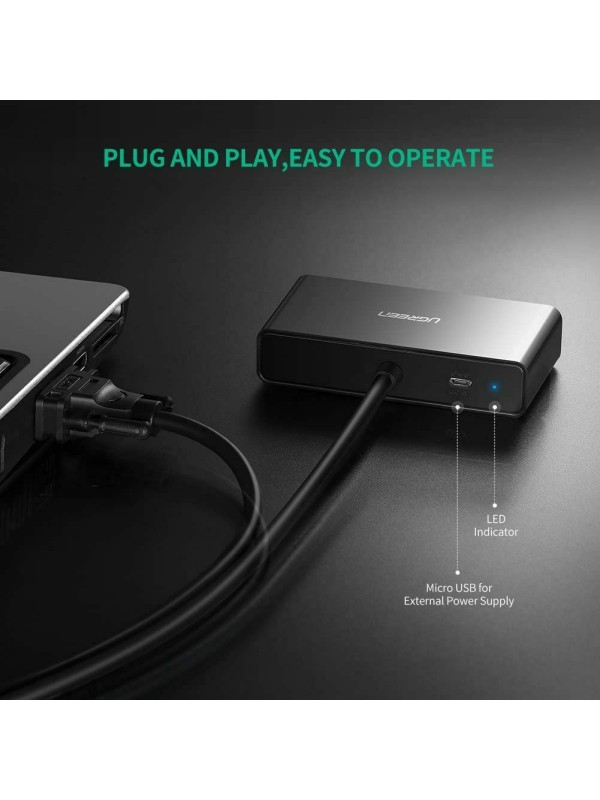 Ugreen Μετατροπέας VGA male σε VGA 2x female (20918) Ugreen Μετατροπέας VGA male σε VGA 2x female (20918)