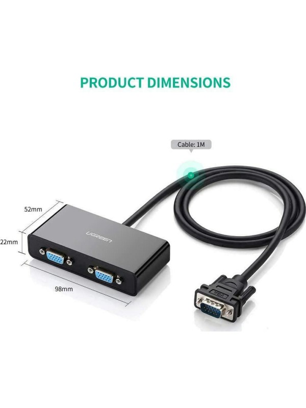 Ugreen Μετατροπέας VGA male σε VGA 2x female (20918) Ugreen Μετατροπέας VGA male σε VGA 2x female (20918)