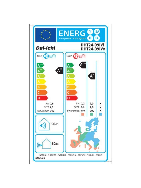 Dai-Ichi Κλιματιστικό Inverter 9000 BTU A++/A+ με Ιονιστή DHT24-09IVi/DHT24-09IVo Dai-Ichi Κλιματιστικό Inverter 9000 BTU A++/A+ με Ιονιστή DHT24-09IVi/DHT24-09IVo