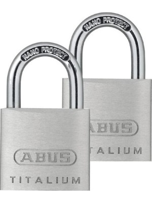 Abus Titalium 64 ΤΙ/30BTWINS Ατσάλινο Λουκέτο Πέταλο με Κλειδί 30mm Ασημί 2τμχ Abus Titalium 64 ΤΙ/30BTWINS Ατσάλινο Λουκέτο Πέταλο με Κλειδί 30mm Ασημί 2τμχ