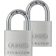 Abus Titalium 64 ΤΙ/30BTWINS Ατσάλινο Λουκέτο Πέταλο με Κλειδί 30mm Ασημί 2τμχ